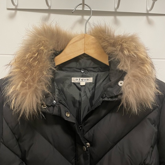 Women fur decor down jacket. Size US S. - Picture 3 of 4